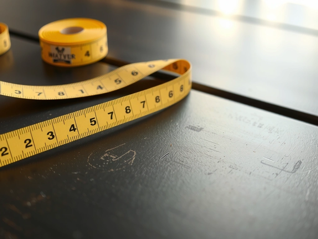 Maßband auf Arbeitsplatz
